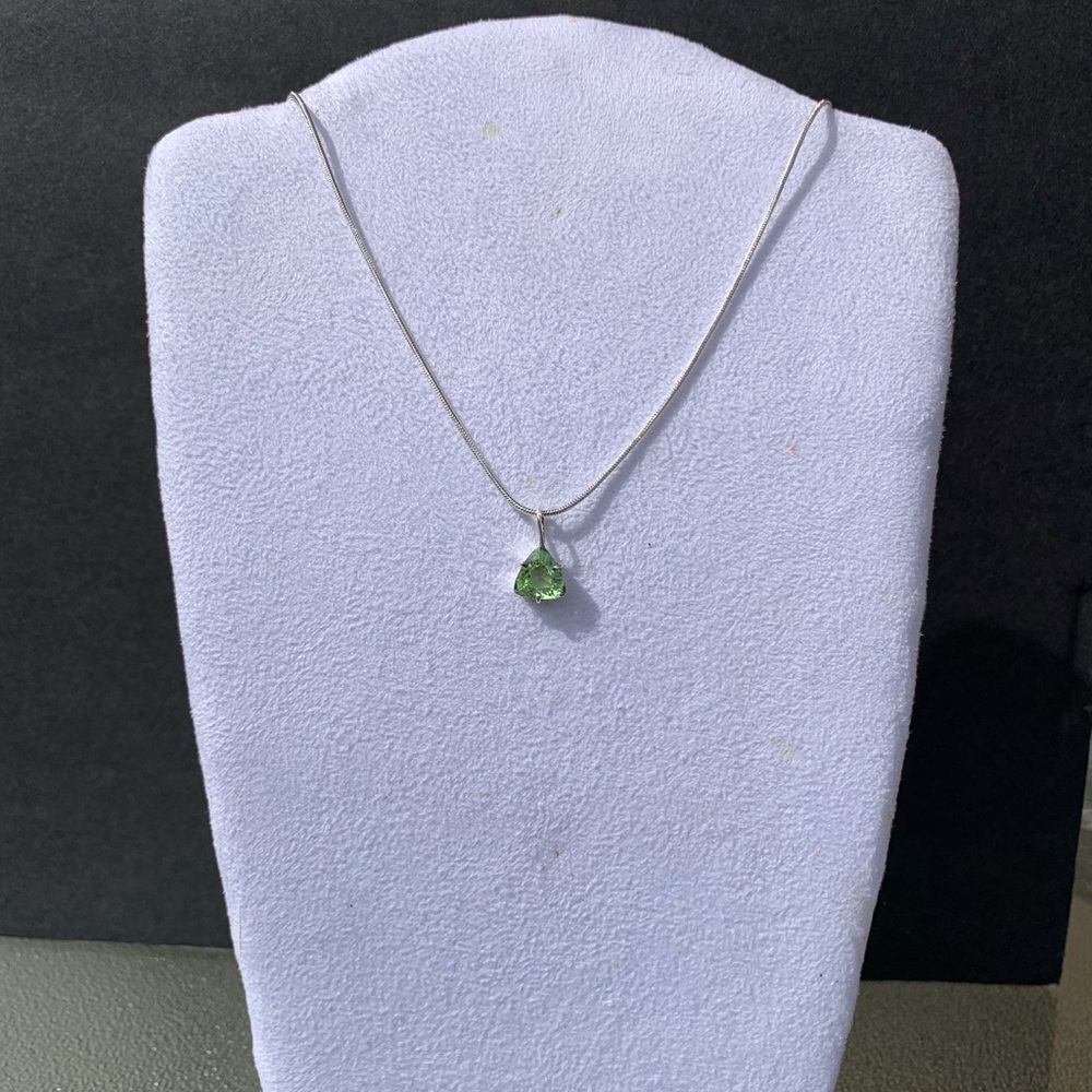 Paridot Pendant with Sterling Silver Chain